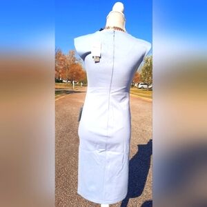 New! 🩵Elegant powder #blue midi 👗 dress🩵! #graduation #interview wear